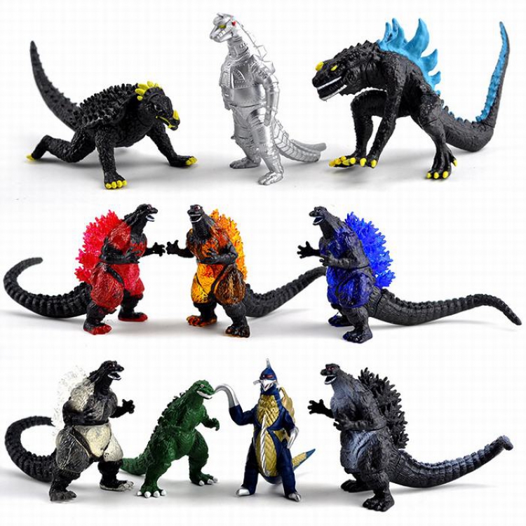 Godzilla a set of 10 Bagged Figure Decoration Model 6CM 0.24KG