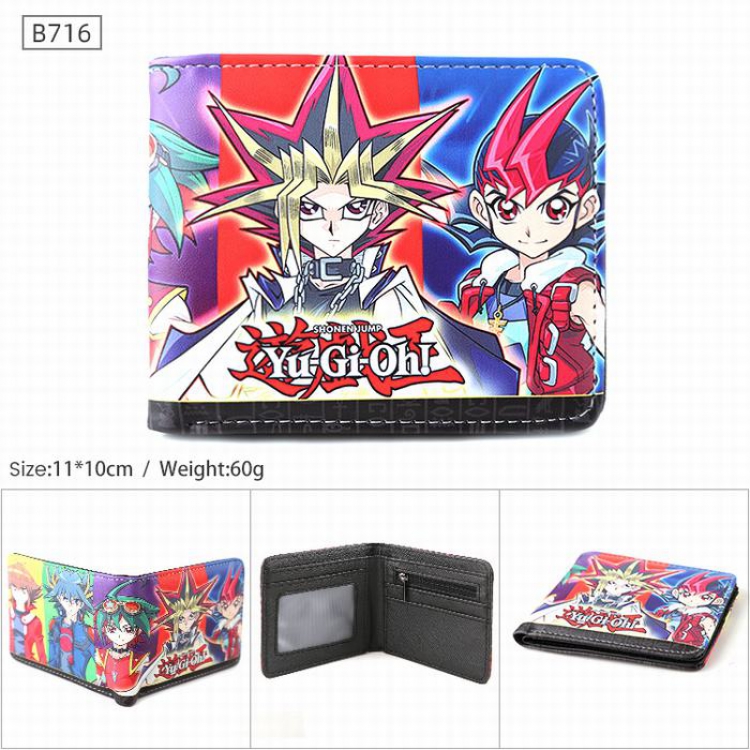 Yugioh B716 PU  Twill two-fold short wallet 11X10CM
