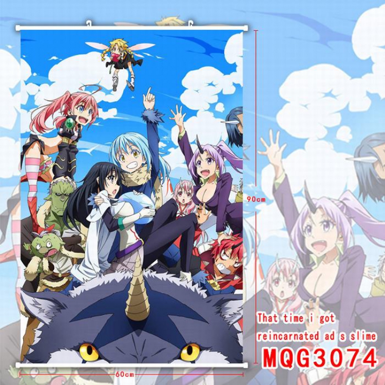 That Time I Got Slim White Plastic rod Cloth painting Wall Scroll 60X90CM MQG3074