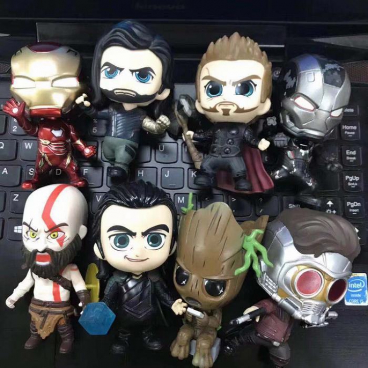 The Avengers   a set of eight  Bagged Figure Decoration Model 4 inches