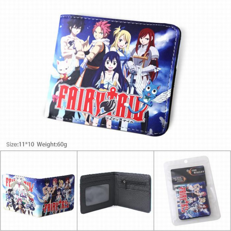 Fairy Tail Full color matte blister card packaging two fold silkscreen wallet