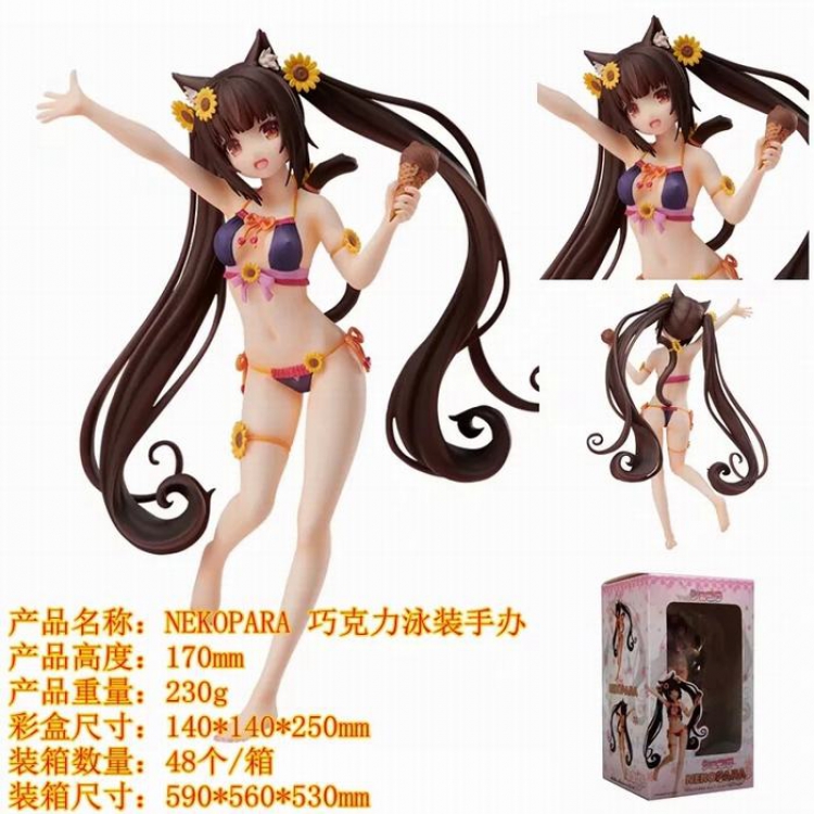 Nekopara Chocolate swimsuit Sexy beautiful girl Boxed Figure Decoration Model 17CM 230G