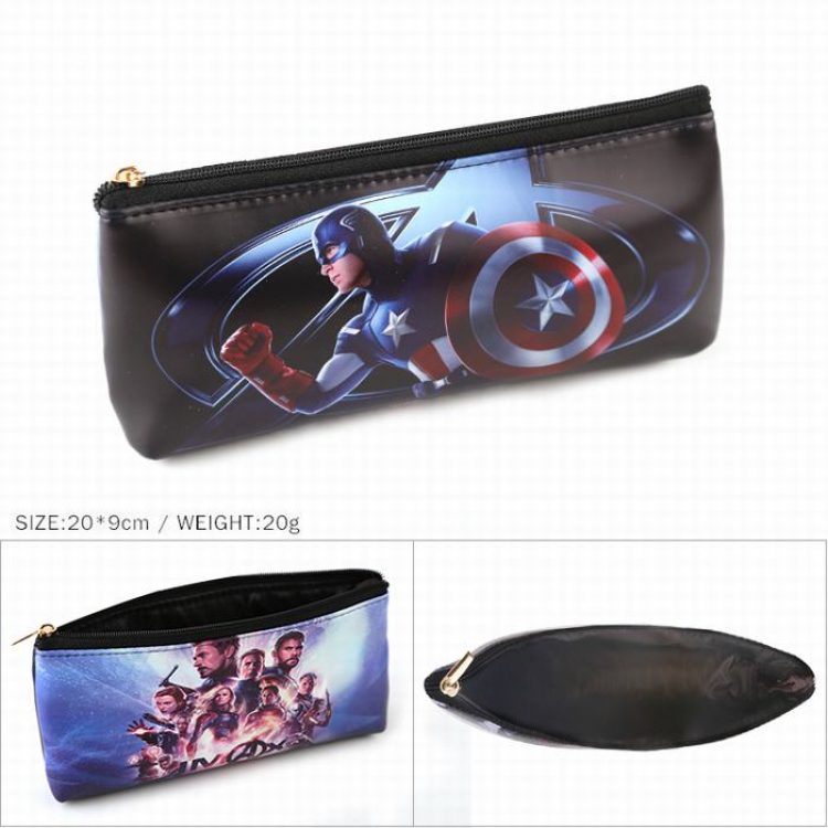 The Avengers Captain America Zipper PU pencil case Pencil Bag 20X9CM 20G
