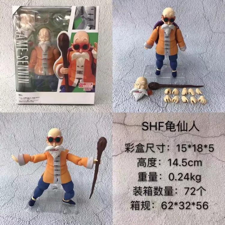 Dragon Ball SHF Master Roshi Movable face doll Boxed Figure Decoration Model 14.5CM 0.24KG