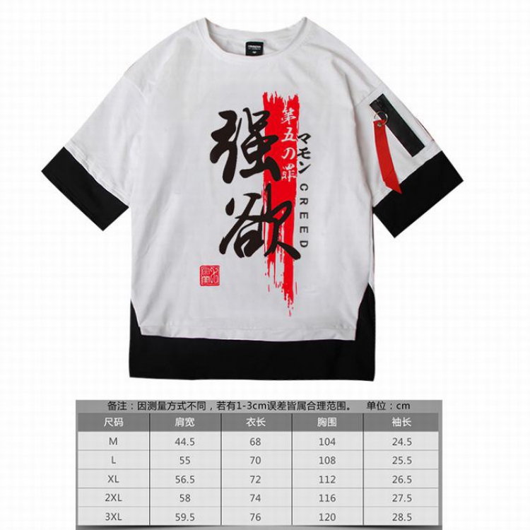 The Seven Deadly Sins  Strong white  Loose cotton fake two short sleeves t-shirt 5 sizes from M to 3XL