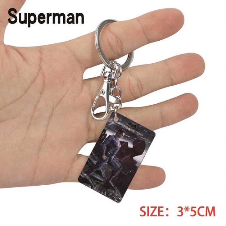 Superman-5 Anime Acrylic Color Map Keychain Pendant