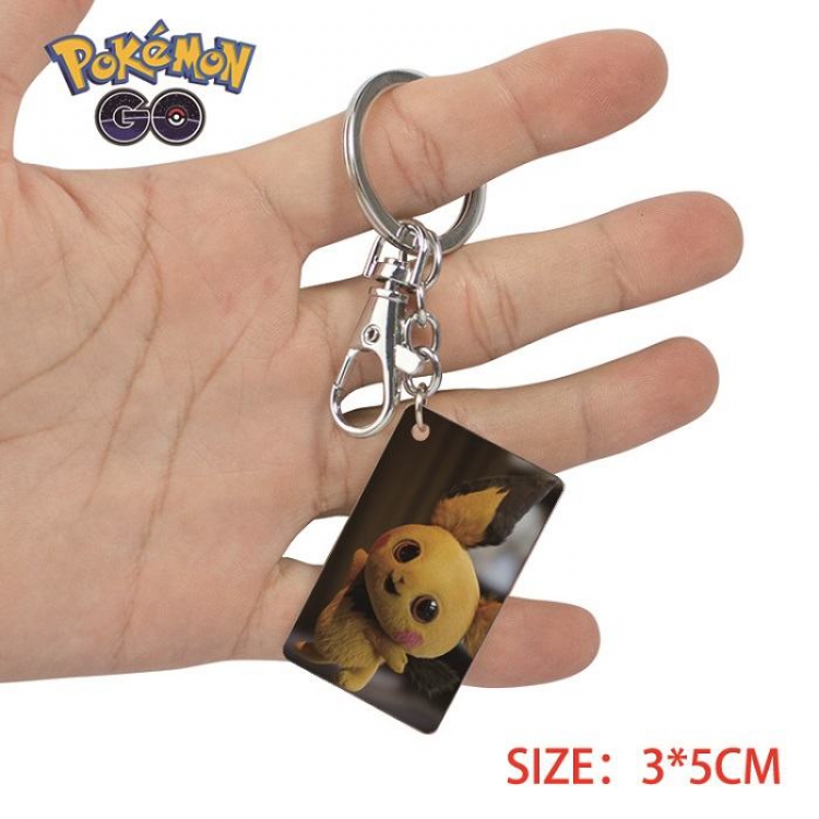 Pokemon-11 Anime Acrylic Color Map Keychain Pendant