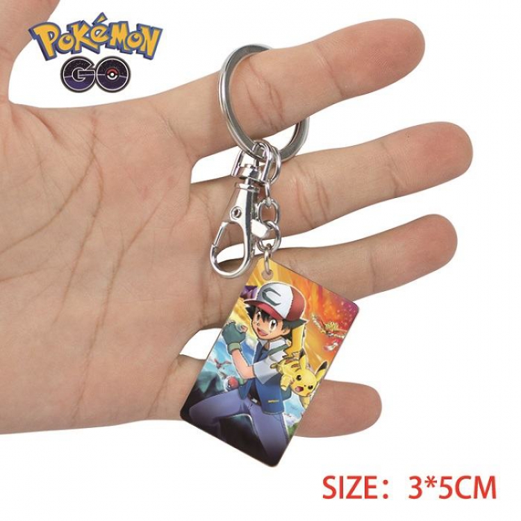 Pokemon-19 Anime Acrylic Color Map Keychain Pendant