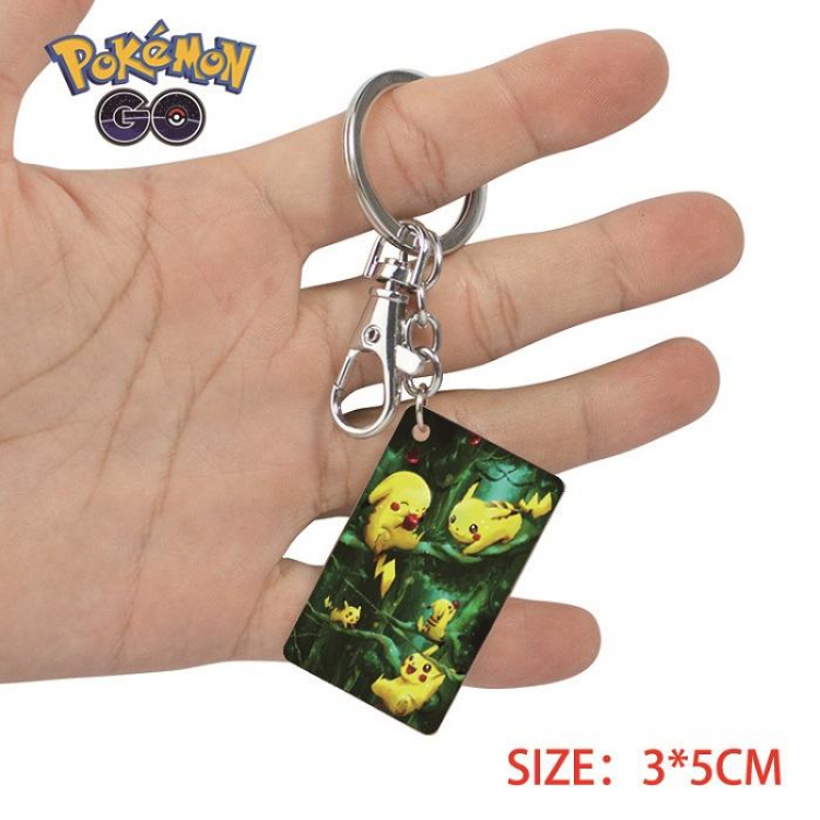 Pokemon-6 Anime Acrylic Color Map Keychain Pendant