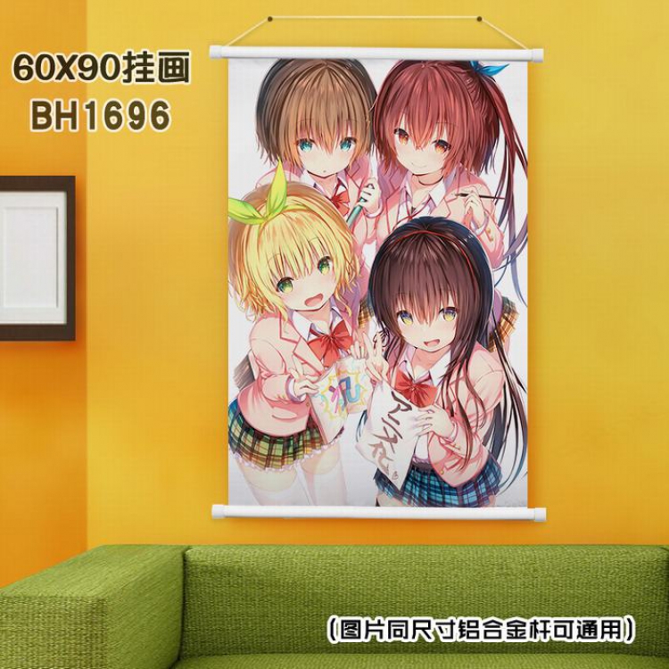 As long as you are cute, do you like it even if you are abnormal？White Plastic rod Cloth painting Wall Scroll 40X60CM BH
