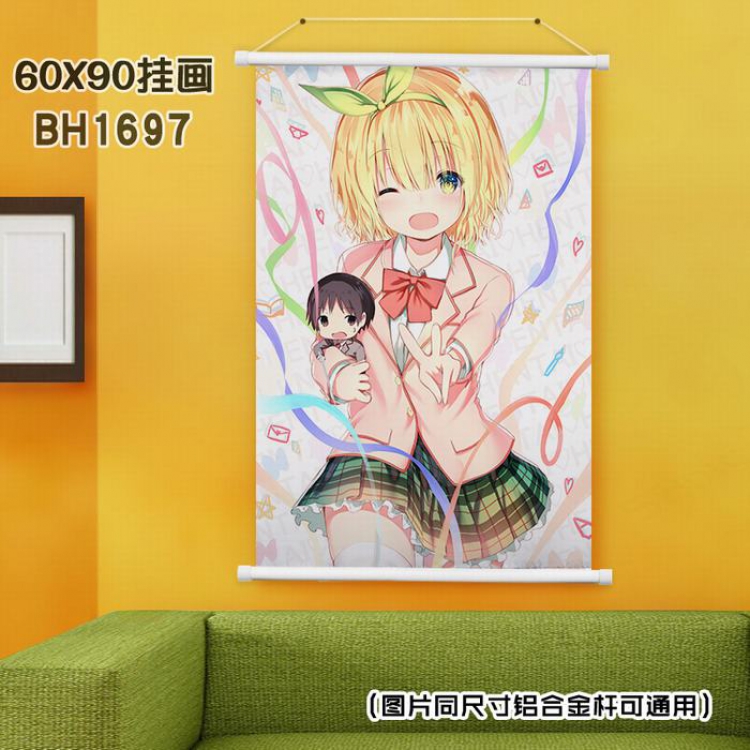 As long as you are cute, do you like it even if you are abnormal？White Plastic rod Cloth painting Wall Scroll 40X60CM BH