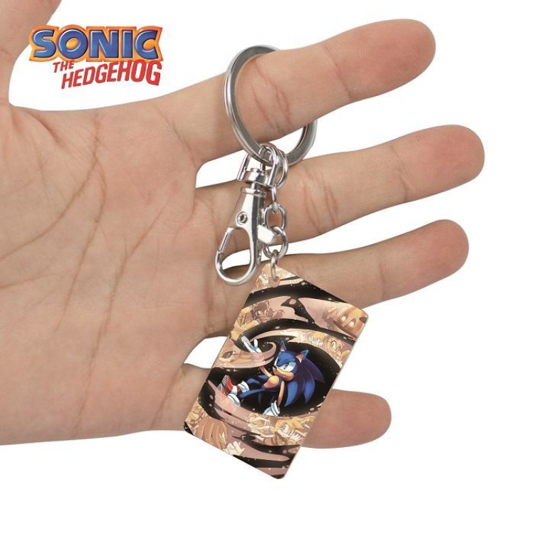 Sonic The Heogehog-13 Anime Acrylic Color Map Keychain Pendant