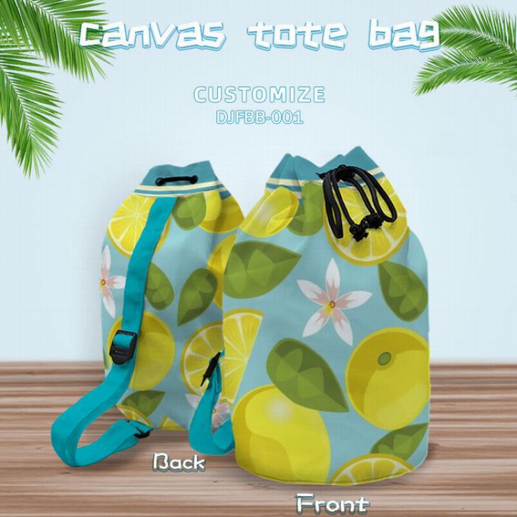 DJFBB001-lemon  Personal shoulder canvas bag 40X25CM(Can be customized for a single model)