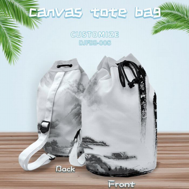 DJFBB008-Ink Personal shoulder canvas bag 40X25CM(Can be customized for a single model)