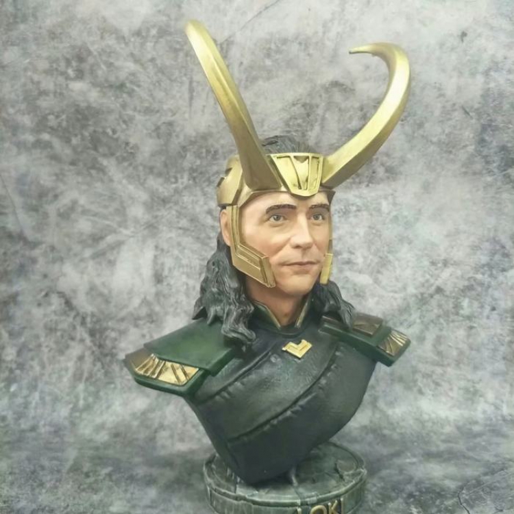 The avengers allianc Loki Resin non-movable half-carving Resin material Unmovable Statue Figure Decoration Kraft packagi