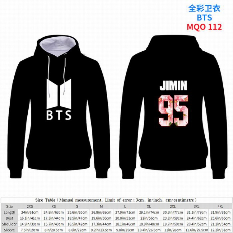 BTS  Full Color Patch pocket Sweatshirt Hoodie EUR SIZE 9 sizes from XXS to XXXXL MQO112