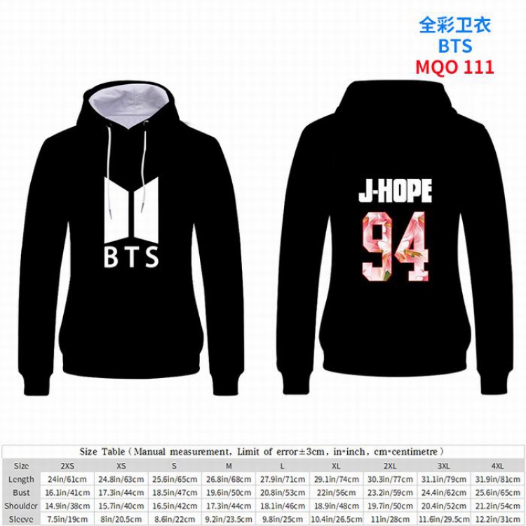 BTS  Full Color Patch pocket Sweatshirt Hoodie EUR SIZE 9 sizes from XXS to XXXXL MQO111