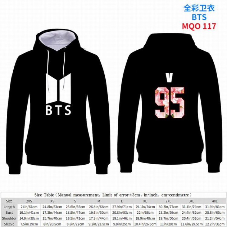 BTS  Full Color Patch pocket Sweatshirt Hoodie EUR SIZE 9 sizes from XXS to XXXXL MQO117