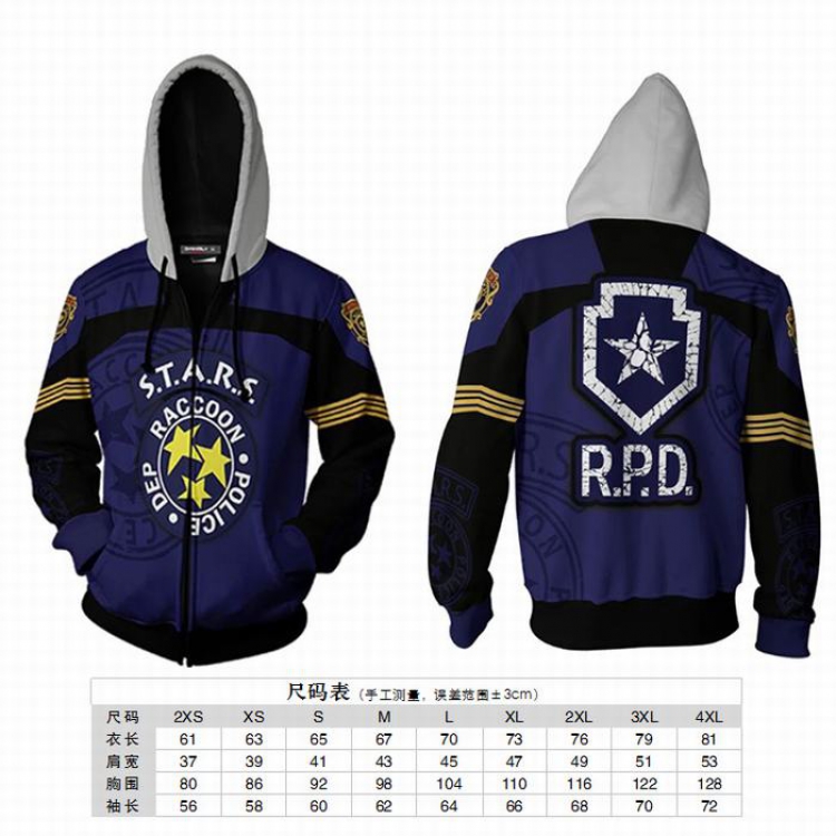 Resident Evil Anime around Hoodie zipper sweater coat S M L XL XXL 3XL 4XL 5XL price for 2 pcs preorder 3 days