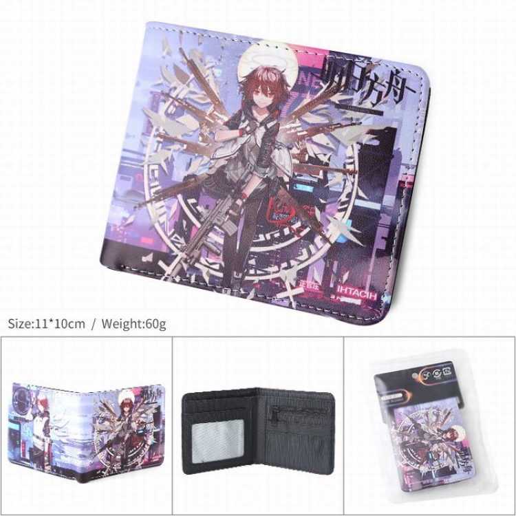 Arknights-1 PU full color silk screen two fold short card bag wallet purse