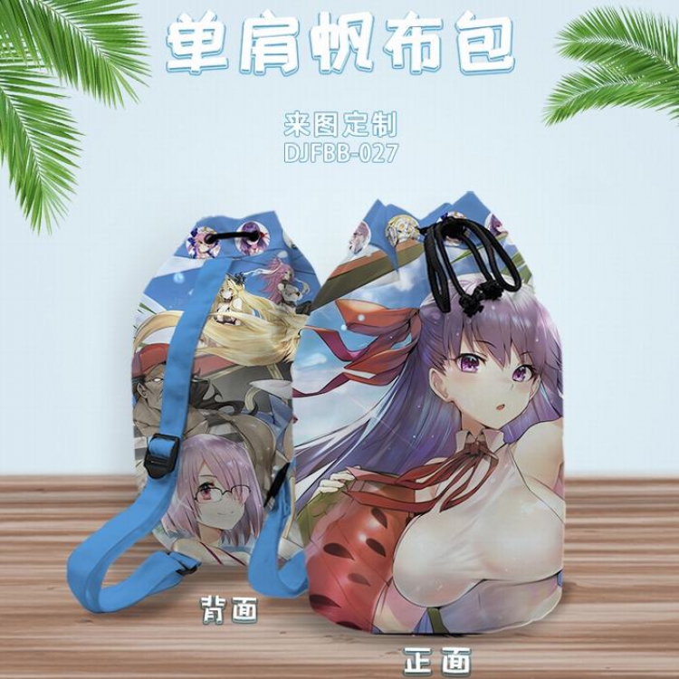 DJFBB027-Fate Grand Order Anime one shoulder canvas shopping bag backpack 40X25CM(Can be customized for a single model)