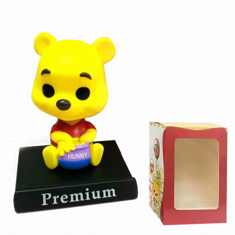 Disney Winnie the Pooh Cartoon car ornaments，shaking head doll Boxed Figure Decoration Model 13CM
