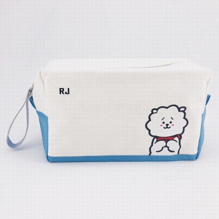 BTS BT21 Lamb PU Canvas storage bag cosmetic bag pen bag OPP bag 50G 19X12X8.5CM price for 2 pcs