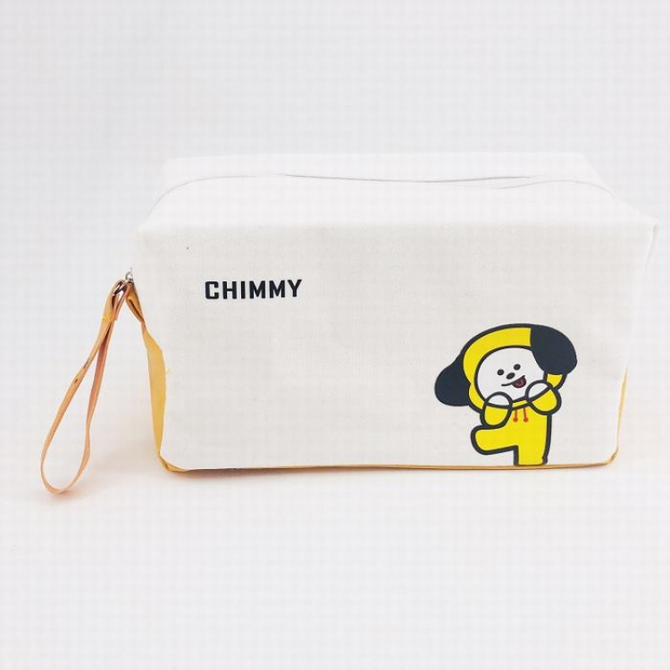 BTS BT21 Puppy PU Canvas storage bag cosmetic bag pen bag OPP bag 50G 19X12X8.5CM price for 2 pcs