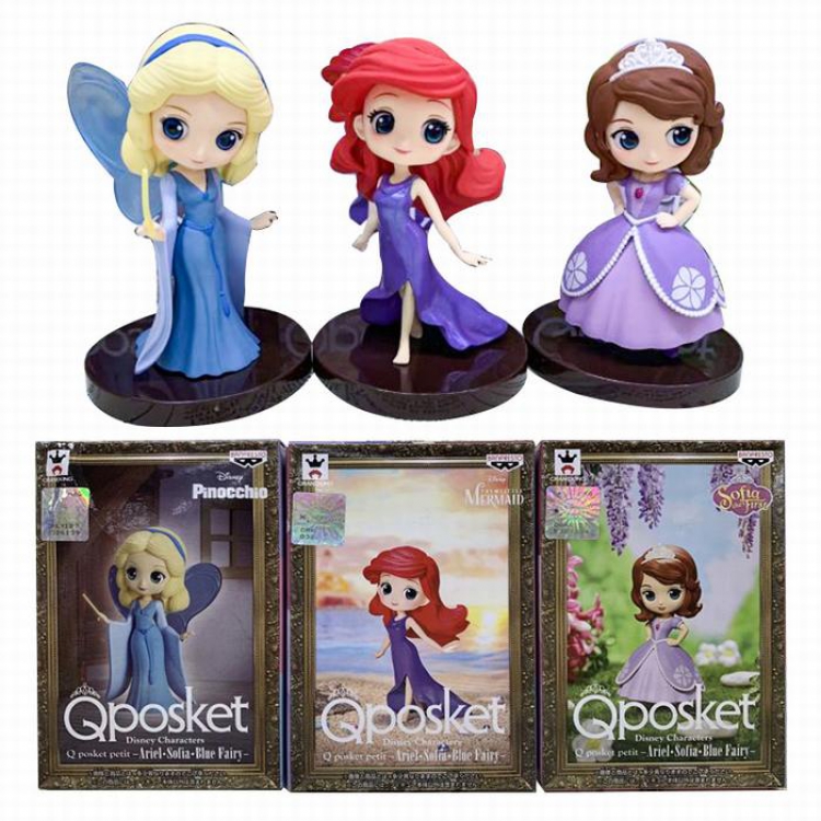 Sofia the First Ariel a set of three Boxed Figure Decoration Model 8CM 5X7X10CM 150G