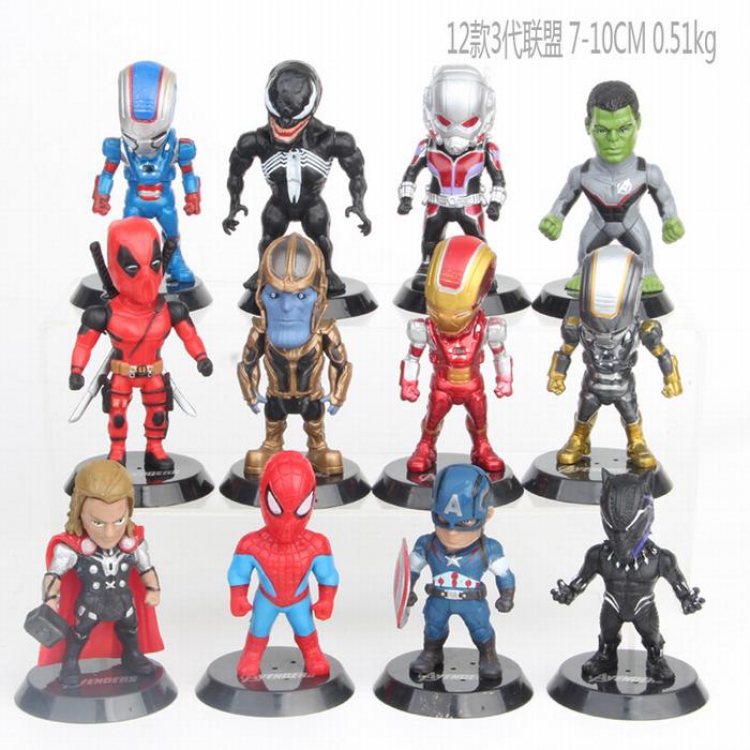 The avengers allianc a set of twelve Bagged Figure Decoration Model 7-10CM 0.51KG