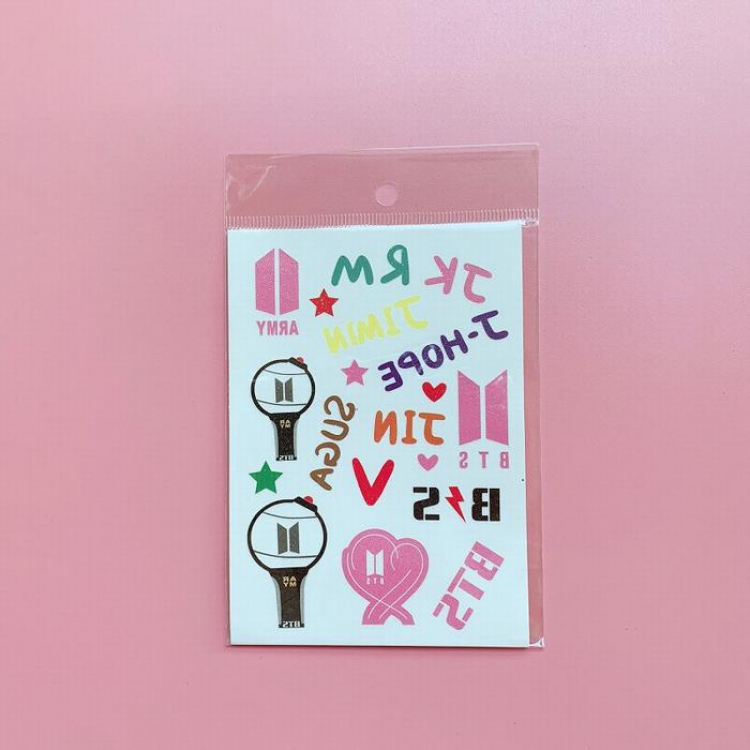 BTS Glitter tattoo stickers 10X14CM 2-3G  price for 20 pcs