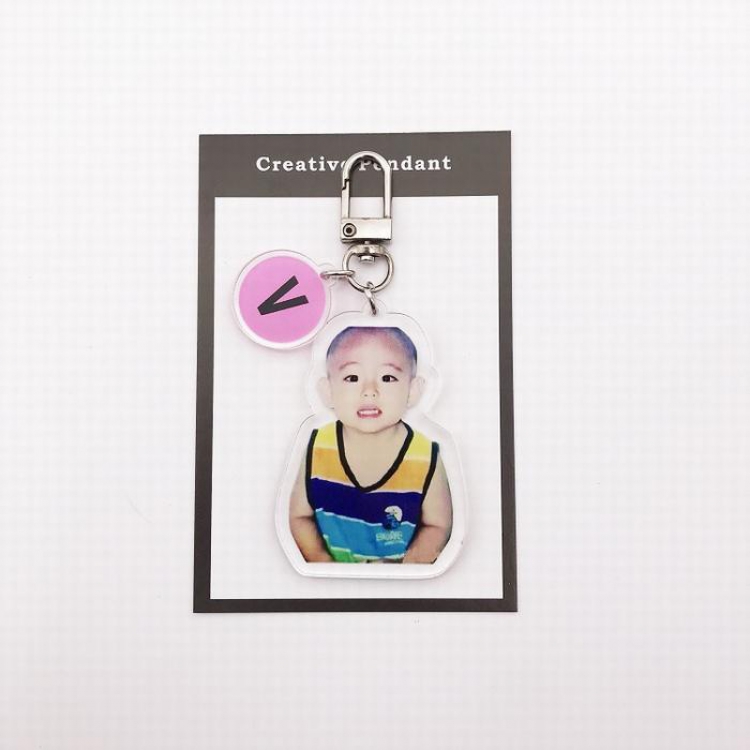 BTS V Childhood Crystal Keychain Pendant 7X11CM 22G price for 5 pcs