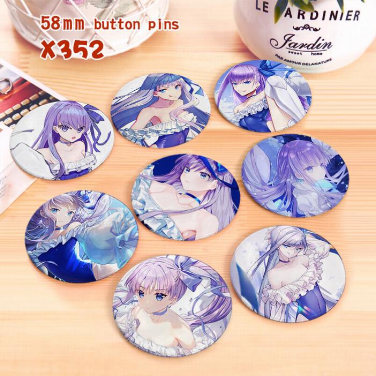 Fate grand order a set of 8 models Tinplate coated badge 6CM X352