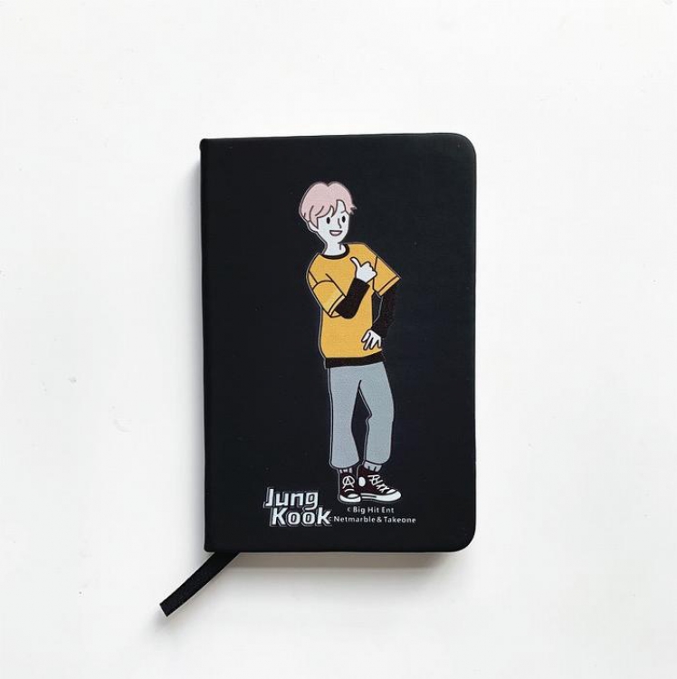 BTS JK  Cartoon notebook PU elastic strap notepad 9X14CM 105G price for 3 pcs
