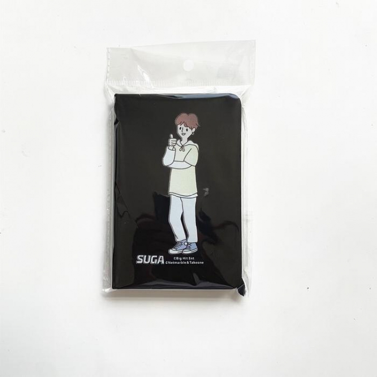 BTS SUGA Cartoon notebook PU elastic strap notepad 9X14CM 105G price for 3 pcs