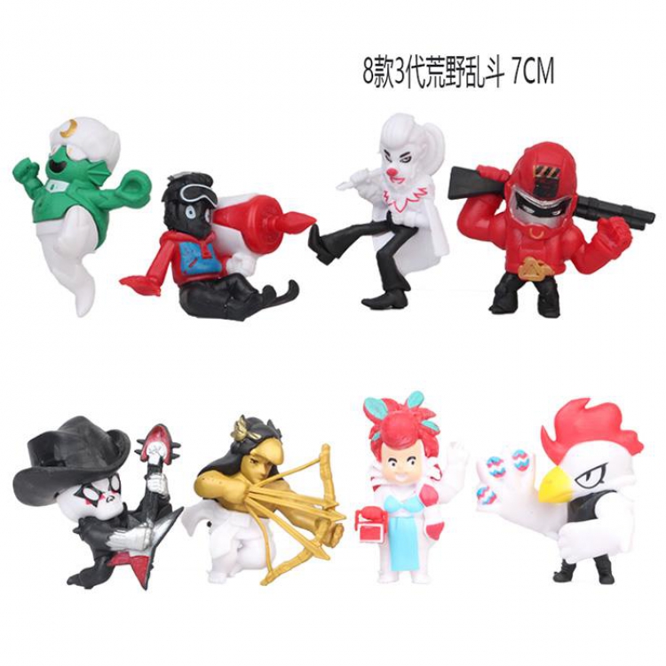 Brawl Stars 3 Generations a set of eight Bagged Figure Decoration Model 7CM