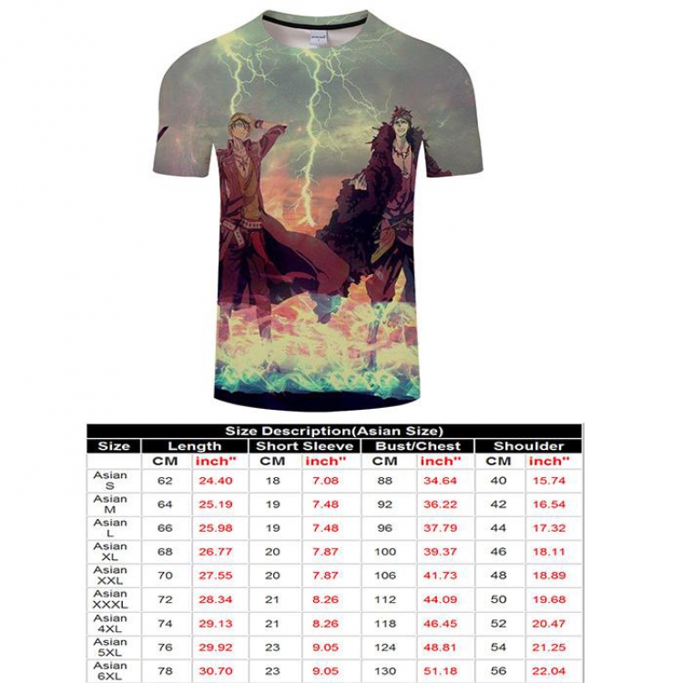 One Piece Full color short sleeve t-shirt 9 sizes from S to 6XL TXKH3226