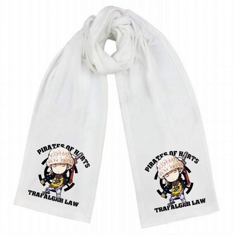 One Piece-10 White Double-sided water velvet impression scarf 170X34CM