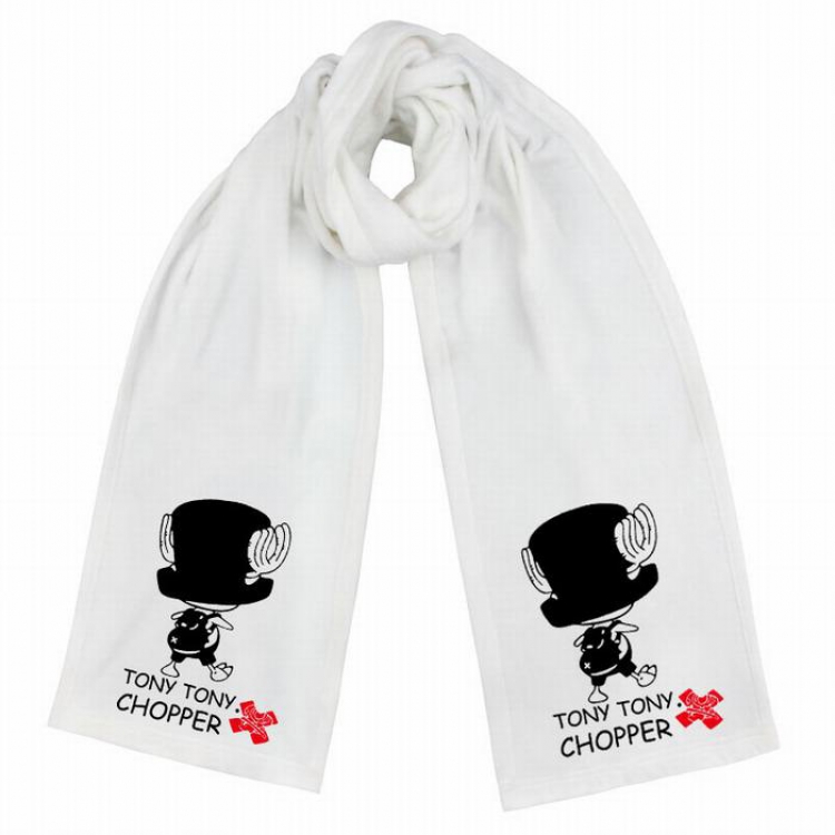 One Piece-5 White Double-sided water velvet impression scarf 170X34CM