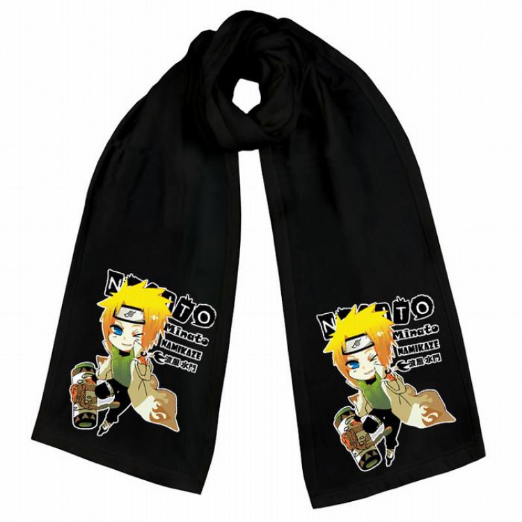 Naruto-2 Black Double-sided water velvet impression scarf 170X34CM