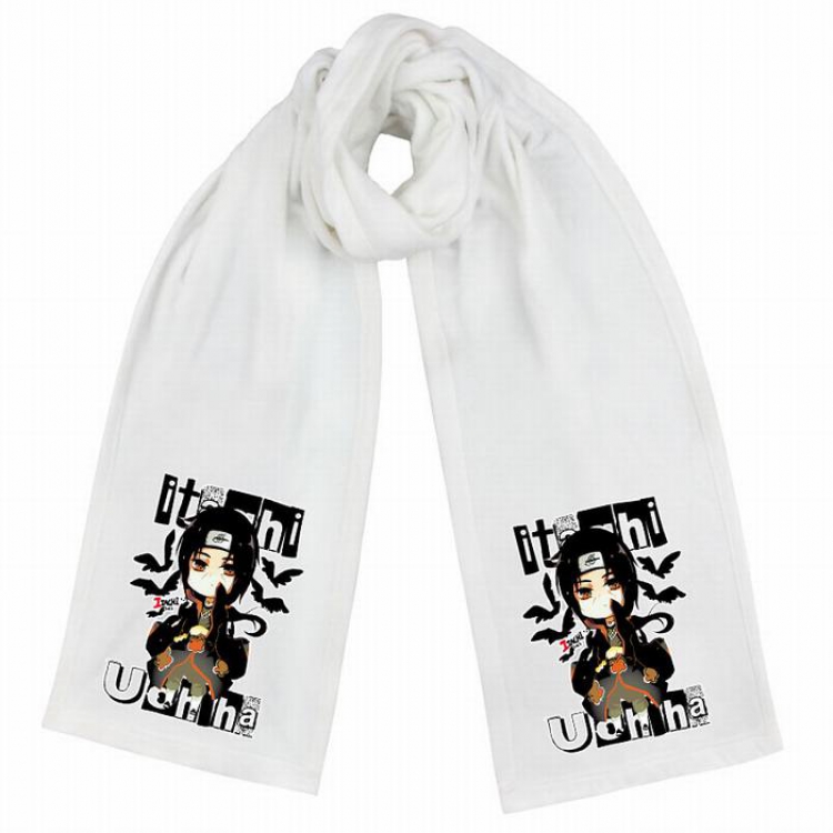 Naruto-4 White Double-sided water velvet impression scarf 170X34CM