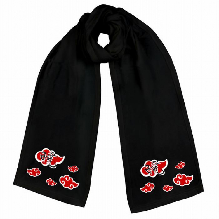 Naruto-7 Black Double-sided water velvet impression scarf 170X34CM