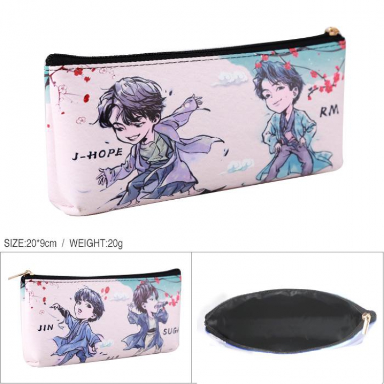 BTS J-HOPE  Full color PU zipper student pencil bag storage bag cosmetic bag
