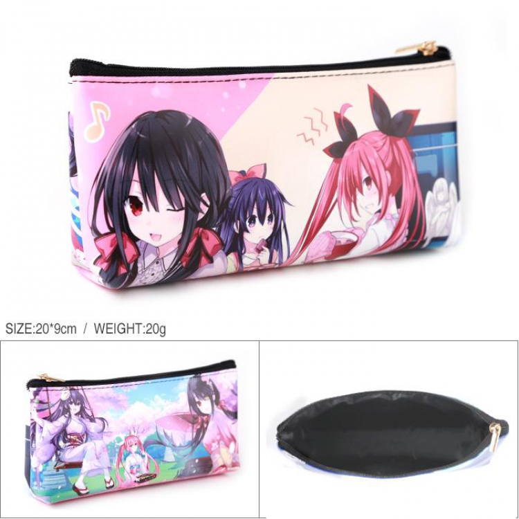 Date-A-Live Full color PU zipper student pencil bag storage bag cosmetic bag