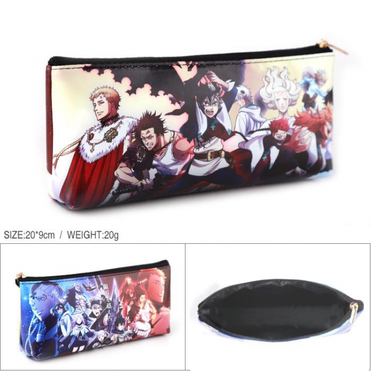 Black Clover Full color PU zipper student pencil bag storage bag cosmetic bag