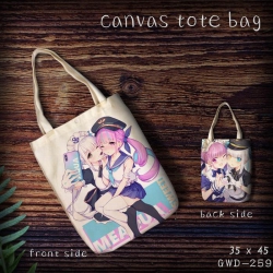 GWD259-Aqua Canvas tote bag 35...