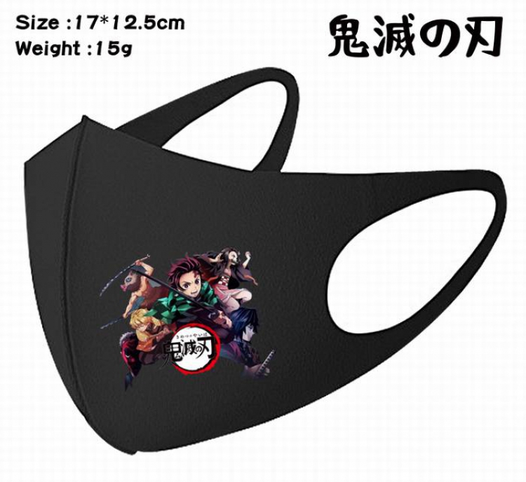 Demon Slayer Kimets-1A Black Anime color printing windproof dustproof breathable mask price for 5 pcs