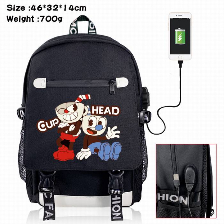 Cuphead-1A Black Color data cable Backpack