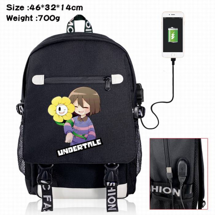 Undertale-19A Black Color data cable Backpack
