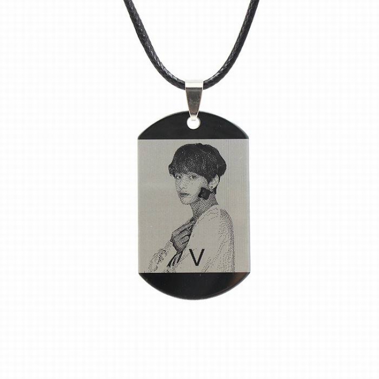 BTS  V Necklace pendant Pendant size 4.5X2.7CM Rope length 45 5CM 23G price for 5 pcs